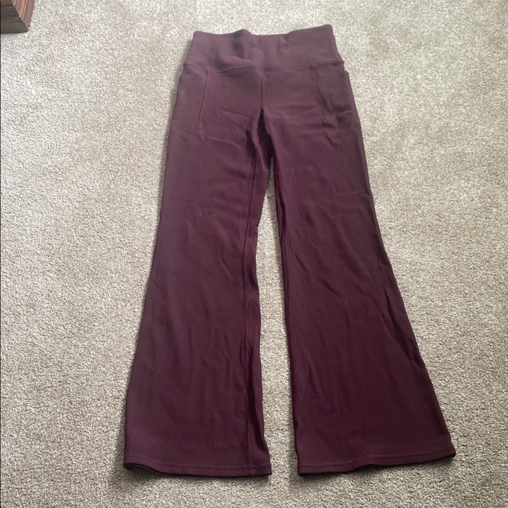 High-Waisted Burgundy Flare Pants